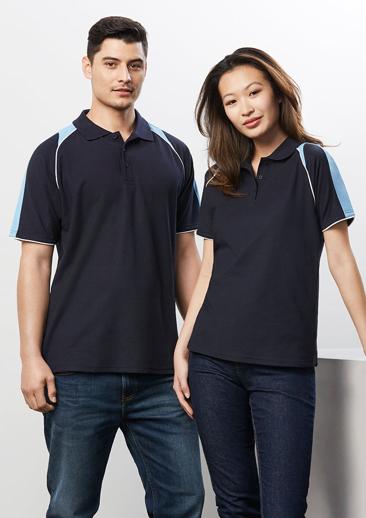 Mens Triton Short Sleeve Polo P225MS XL / Navy/Spring Blue/White