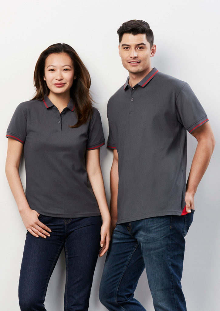 Womens Jet Short Sleeve Polo P226LS 8 / Steel Grey/Cyan