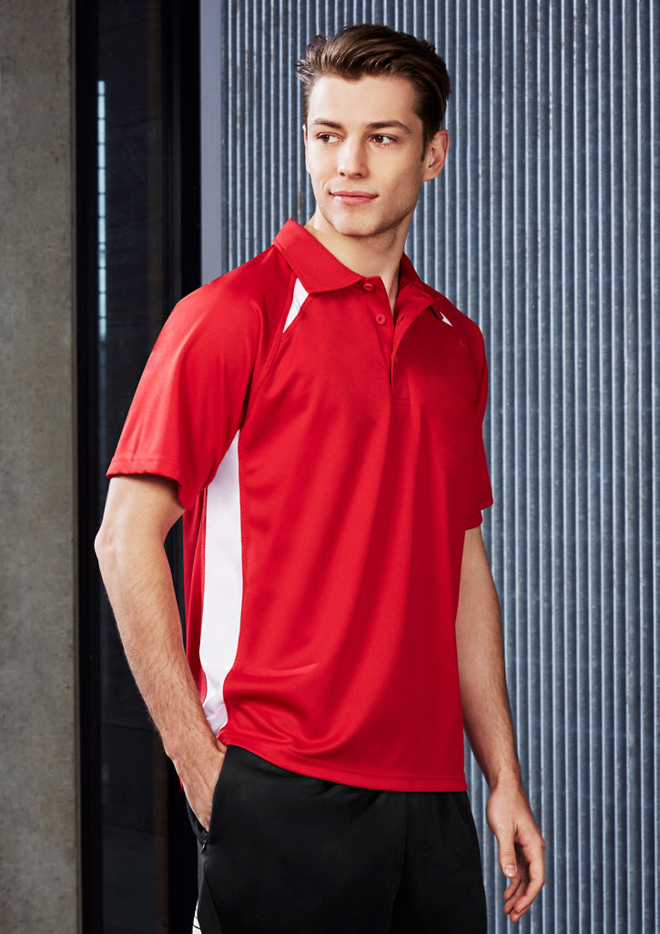 Mens Splice Short Sleeve Polo P7700 S / Navy/Gold