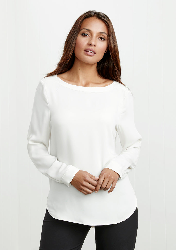 Womens Madison Boatneck Top S828LL 8 / Midnight Blue