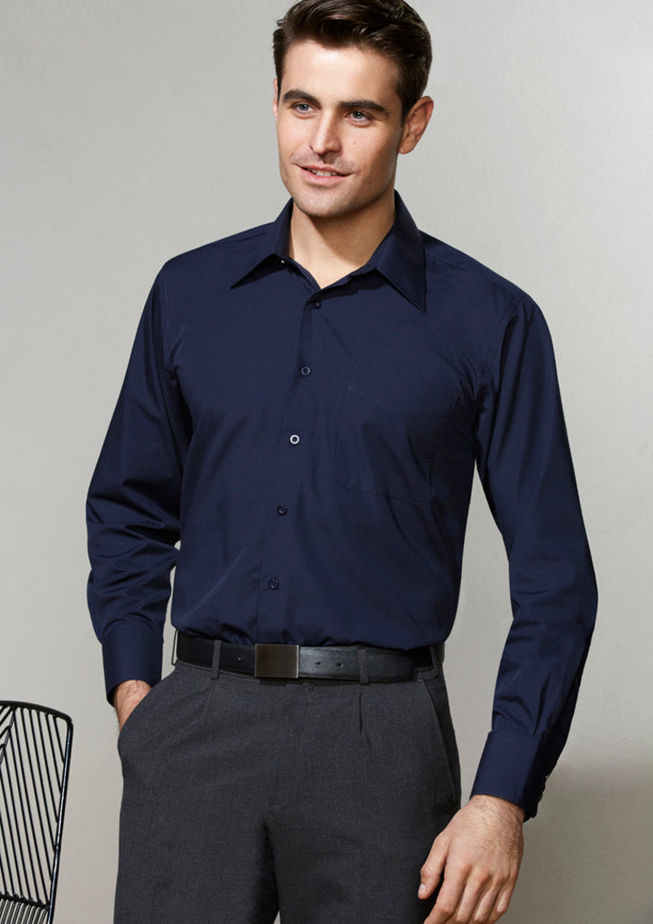 Mens Metro Long Sleeve Shirt SH714 XL / Mid Blue