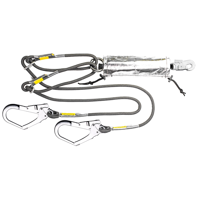 LSZ2RFX5 - Double rope lanyard with snaphook & scaffold hooks for hot works