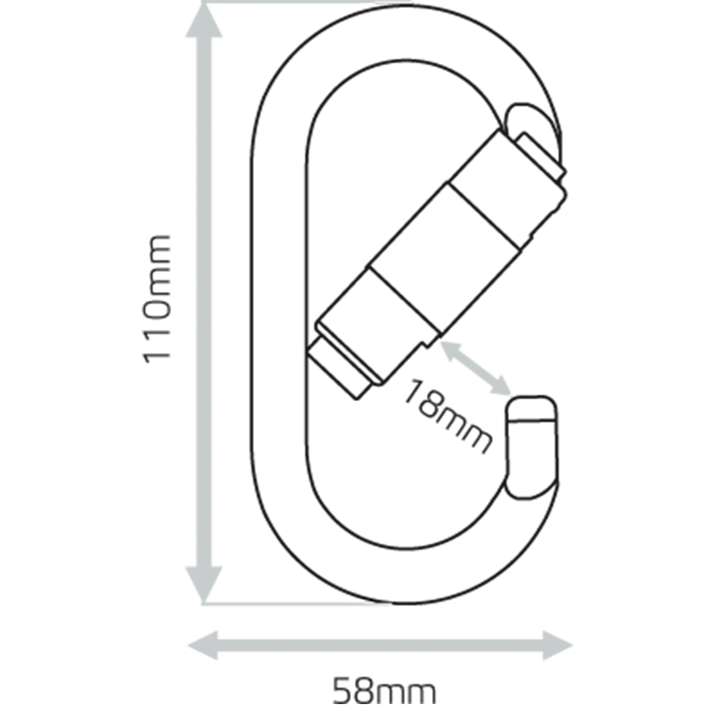 PJ501T - Triple lock oval carabiner