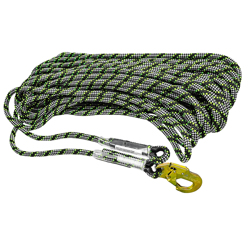 TACTIXS Kernmantle static rope with eyelets & snap hook 50M 30M