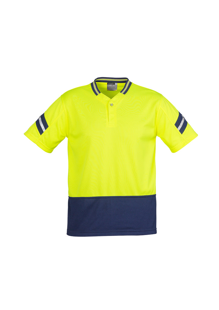 Mens Hi Vis Astro Short Sleeve Polo XL / Yellow/Navy