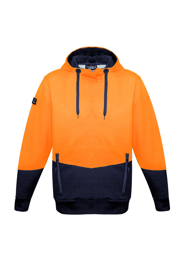 Unisex Hi Vis Textured Jacquard Hoodie XXS / Yellow/Navy