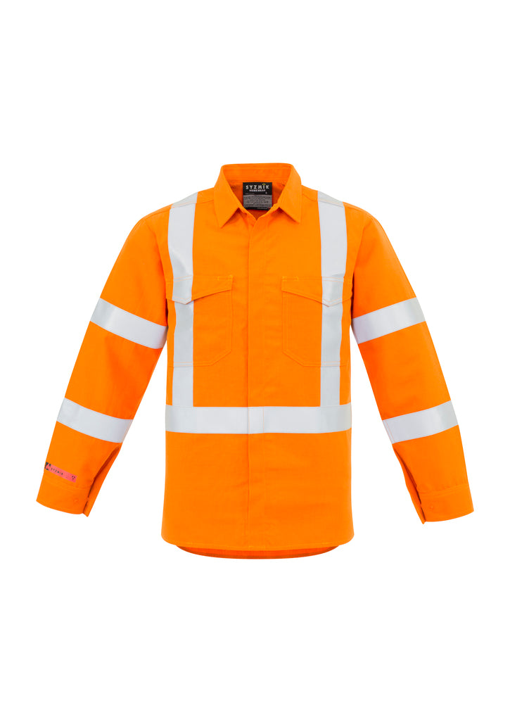 Mens Red Flame Hi Vis X Back Shirt XXS / Orange