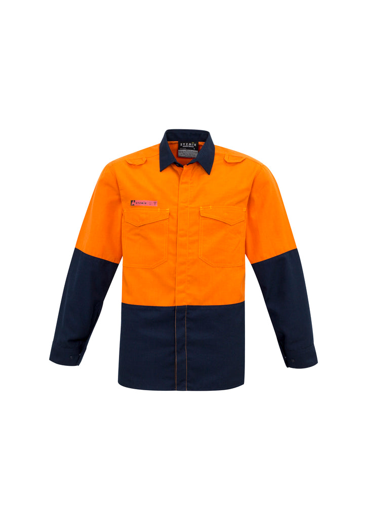 Mens Hi Vis Spliced Shirt XXS / Yellow/Navy