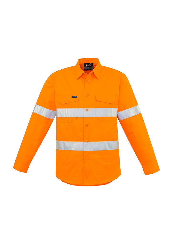 Mens Hi Vis Hoop Taped Long Sleeve Shirt XXS / Orange