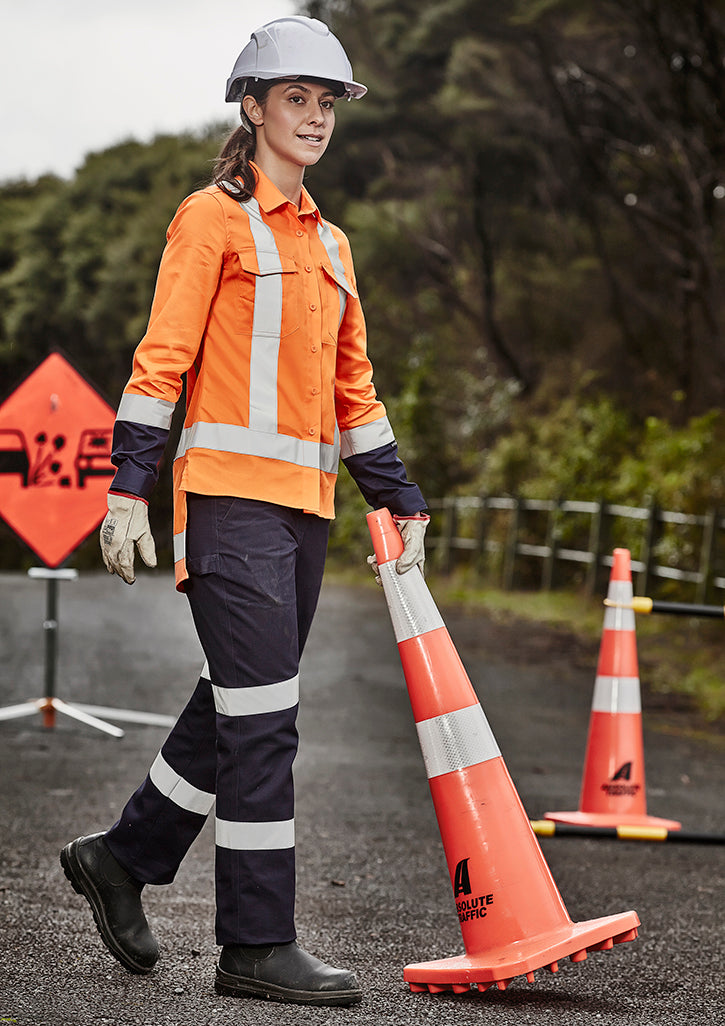 Womens TTMC-W23 Drill Work Shirt 8 / Orange/Navy