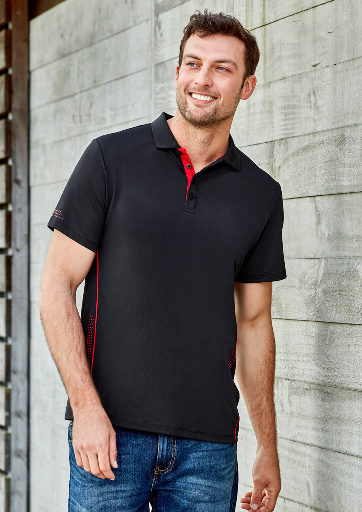 Mens Balance Short Sleeve Polo P200MS XL / Grey/Cyan