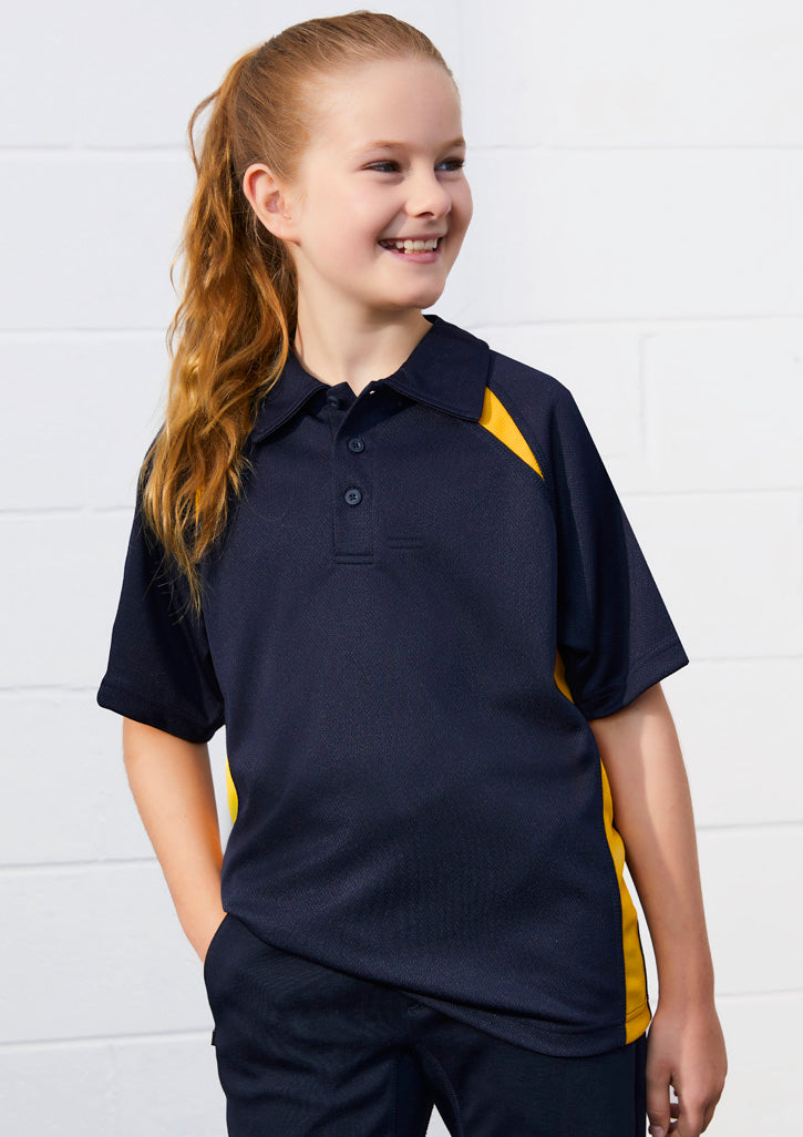 Kids Splice Short Sleeve Polo P7700B 8 / Navy/Gold
