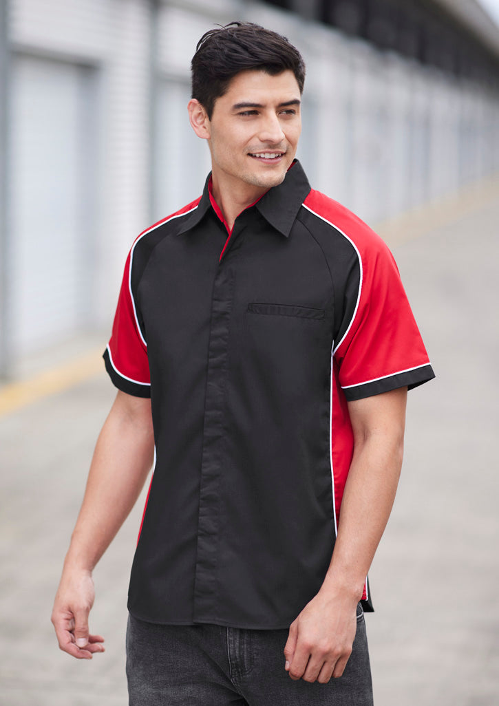 Mens Nitro Short Sleeve Shirt S10112 XL / Navy/Grey/White