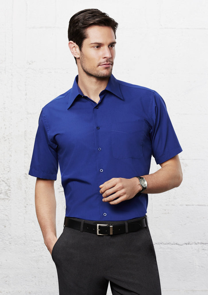 Mens Metro Short Sleeve Shirt SH715 S / Mid Blue