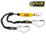CLIMBS Double webbing lanyard with snaphook and scaffold hooks