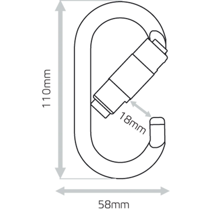 PJ501T - Triple lock oval carabiner