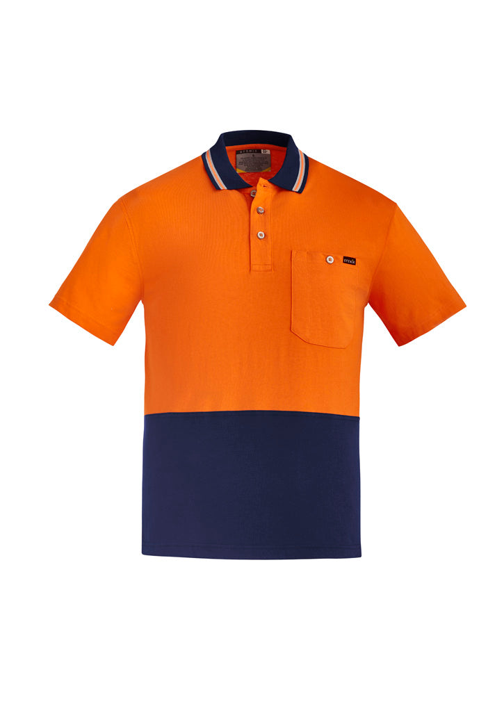 Hi Vis Cotton Mens Short Sleeve Polo