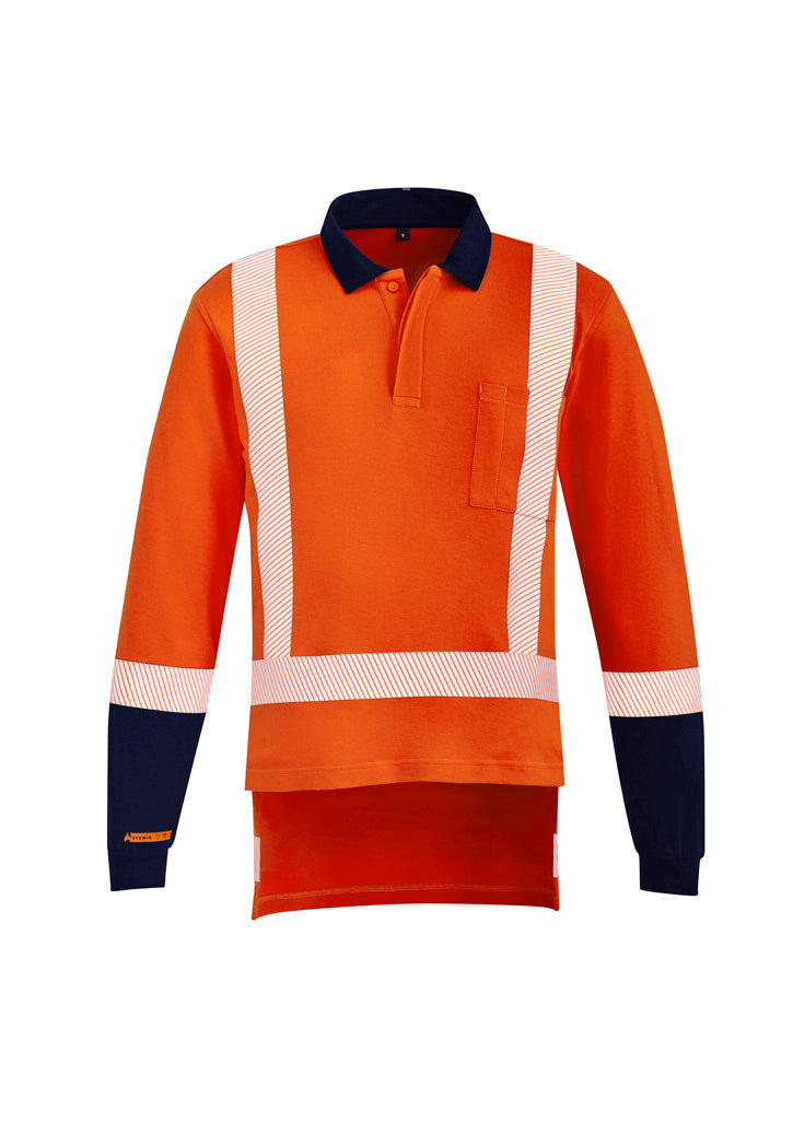 Mens Orange Flame TTMC-W23 X Back Taped Polo XL / Orange/Navy