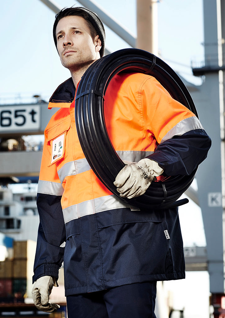 Mens Hi Vis Ultralite Waterproof Jacket XXS / Yellow/Navy