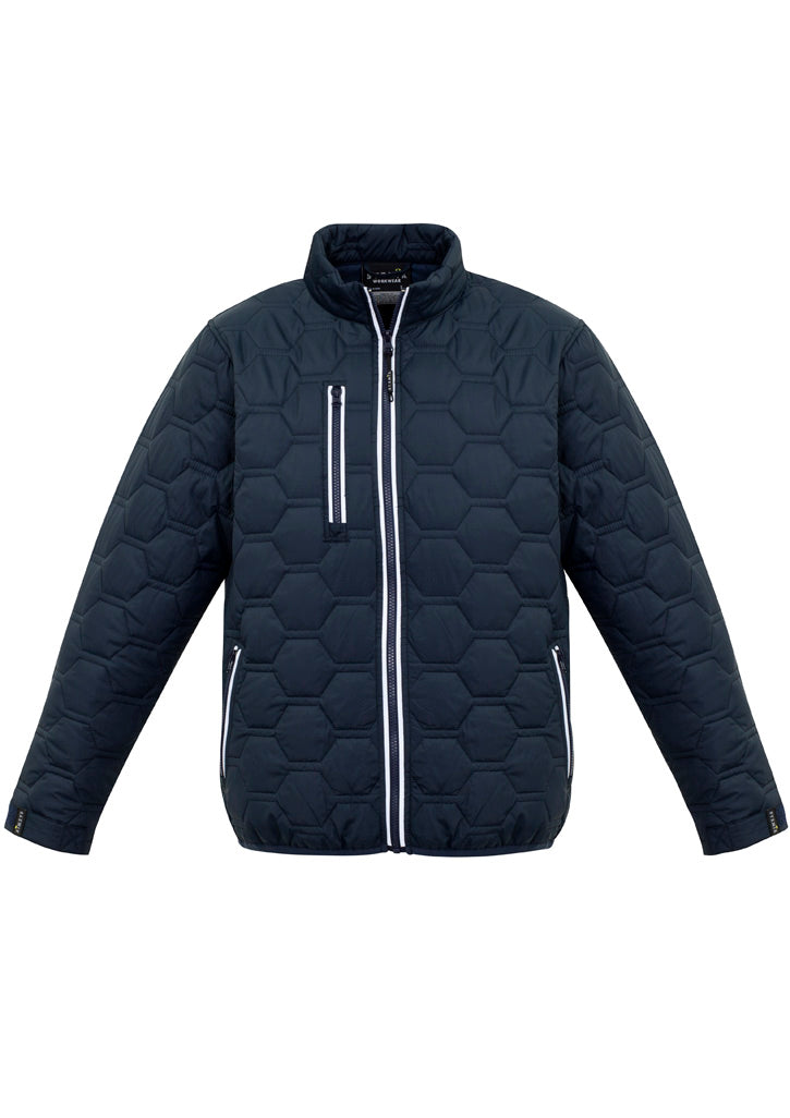 Unisex Hexagonal Puffer Jacket XXS / Yellow/Navy