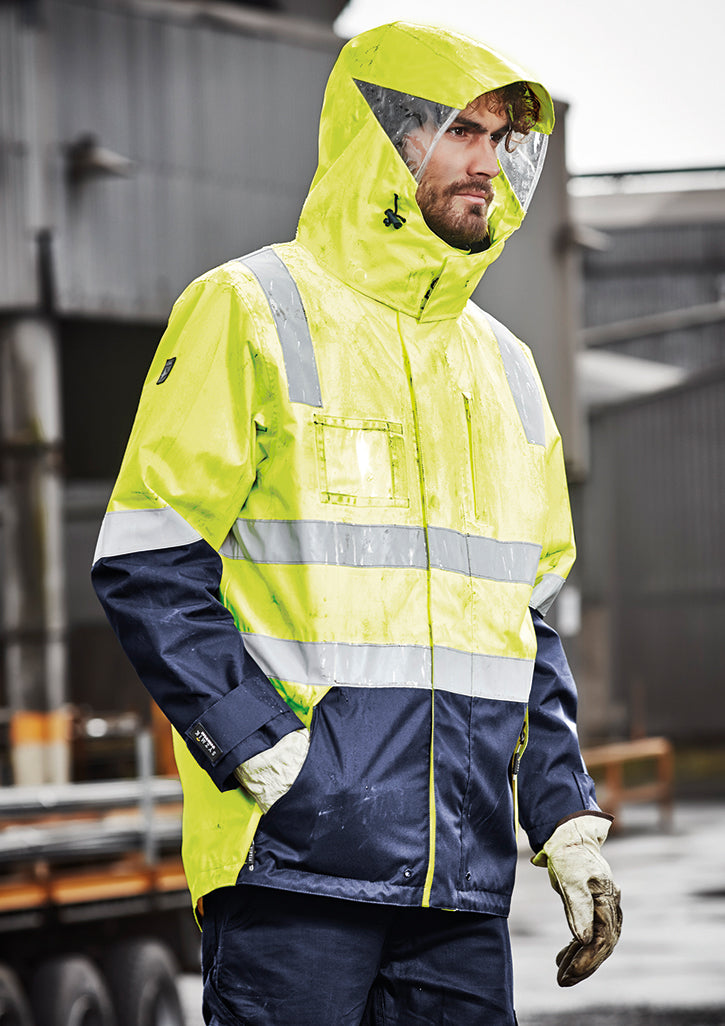 Hi Vis 4 In 1 Waterproof Mens Jacket