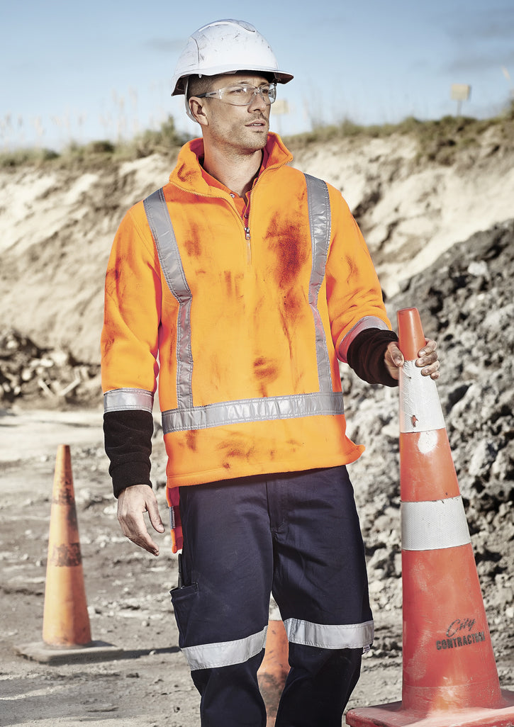 Mens TTMC-W23 Polar Fleece Pullover M / Orange/Navy
